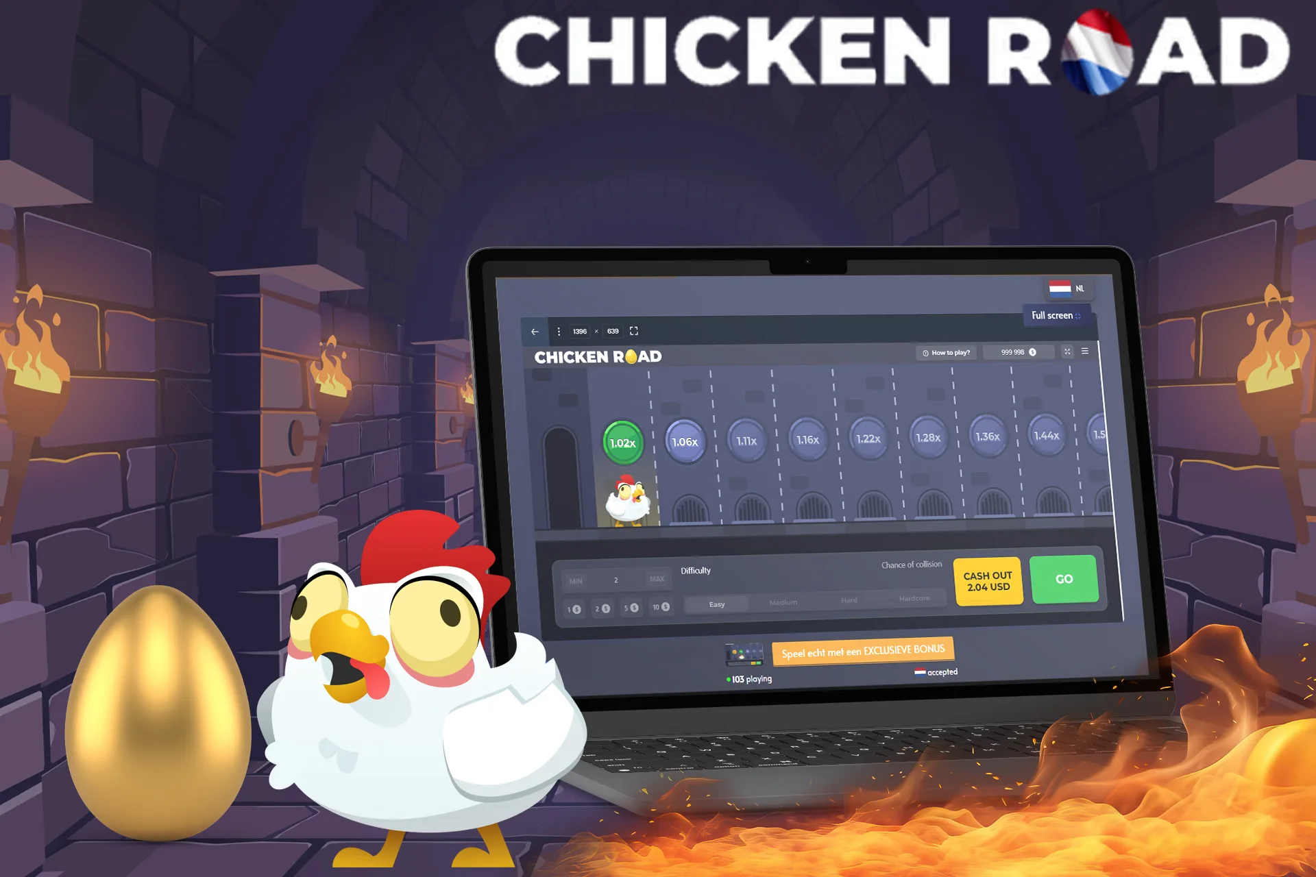 Begin met het spelen van het spannende spel Chicken Road